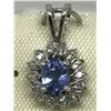Image 2 : #21-14KT WHITE GOLD TANZANITE DIAMOND PENDANT