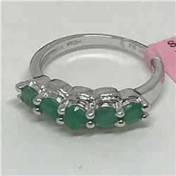 #22-STERLING SILVER EMERALD RING