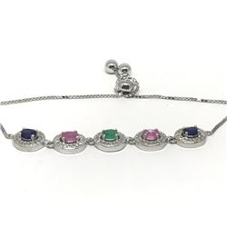 #23-STERLING SILVER ADJUSTABLE BRACELET WITH