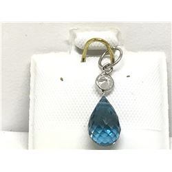 #28-14KT YELLOW GOLD BLUE TOPAZ &