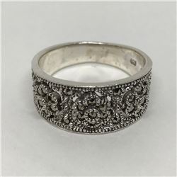 #32-STERLING SILVER MARCASITE RING