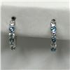Image 1 : #39-STERLING SILVER BLUE TOPAZ HOOP EARRINGS