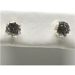 #43-10KT YELLOW GOLD CUBIC ZIRCONIA EARRINGS