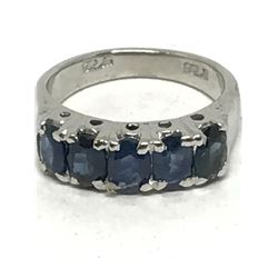 #45-STERLING SILVER SAPPHIRE RING