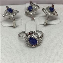 #49-STERLING SILVER ENHANCED SAPPHIRE WITH