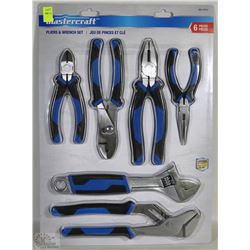 NEW MASTERCRAFT 6PC PLIERS & WRENCH SET