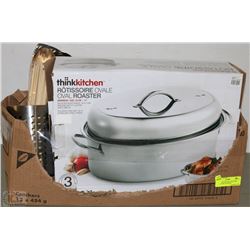 THINK KITCHEN OVAL ROASTER AND UTENSIL SET WITH