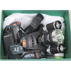 6000 LUMEN TACTICAL LED HEAD LAMP WITH CHARGER &