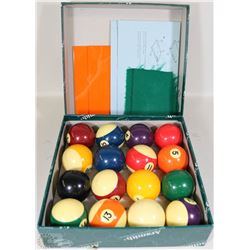 COMPLETE 8 BALL POOL BALL SET