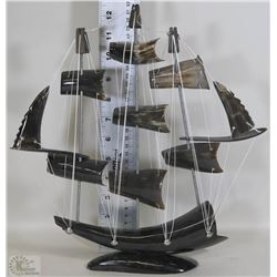 HANDMADE BULL HORN SHIP