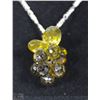 Image 1 : GREEN CRYSTAL CLUSTER PENDANT WITH 18" STERLING