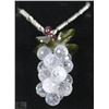 Image 1 : CLEAR/WHITE CRYSTAL CLUSTER PENDANT WITH 18"