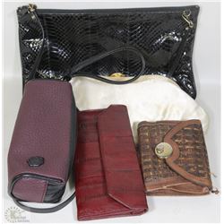 LOT OF PURSES & BAGS - MUNDI EEL SKIN, ALDO,