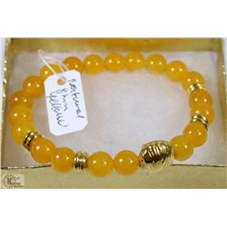 #25-NATURAL TOPAZ BEAD BRACELET 7.5"