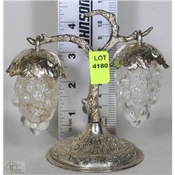 VINTAGE GLASS GRAPE BUNCHES WITH SILVER