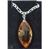 Image 1 : CITRINE PENDANT WITH 18" STERLING SILVER CHAIN