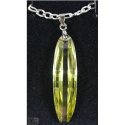 CITRINE PENDANT WITH 18" STERLING SILVER CHAIN