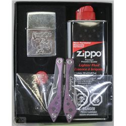 AUTHENTIC ZIPPO LIGHTER SET AND CABELA'S