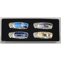 COLLECTION OF 4 WILDLIFE KNIVES NEW IN BOX