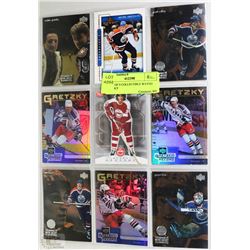 SHEET OF 9 COLLECTIBLE WAYNE GRETZKY