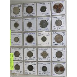 SHEET OF 20 OLD COINS DATED 1773-1976
