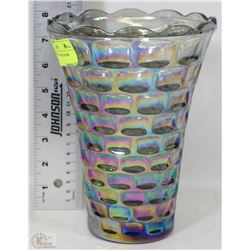 LARGE CARNIVAL GLASS VASE