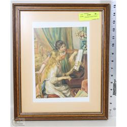 FRAMED "SISTERS" PIANO LESSON 13"X16"