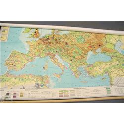 1954 VINTAGE GERMAN MAP OF EUROPE 82"WX62"H