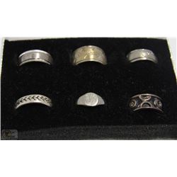 6 STERLING SILVER RINGS