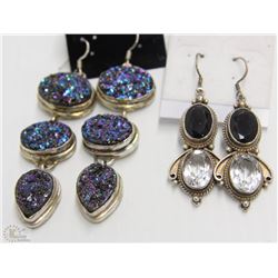 2 NEW STERLING SILVER AND STONE EARRINGS