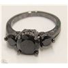 Image 1 : LADIES BLACK ON BLACK RING SZ 9