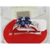 Image 1 : #53-BLUE SAPPHIRE 925 SOLID SILVER RING