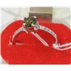 Image 1 : #62-NATURAL PERIDOT & CZ 925 SOLID SILVER RING