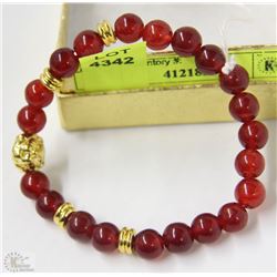 #29-RED RUBY BEAD BRACELET