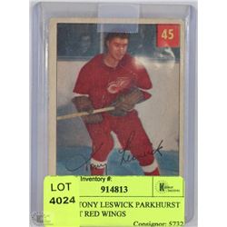 1954-55 TONY LESWICK PARKHURST DETROIT RED WINGS