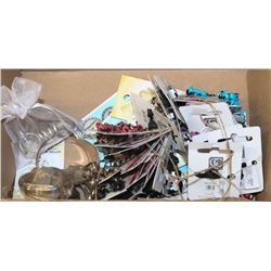 BOX WITH ASSORTED FASHION JEWELRY
