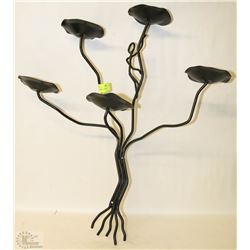 BLACK WROUGHT IRON CANDLE TREE