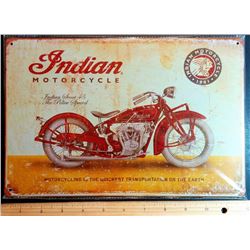 VINTAGE STYLE TIN INDIAN MOTORCYCLE SIGN