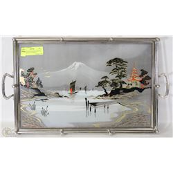 VINTAGE GLASS DESIGN SERVING TRAY MADE IN GERMANY