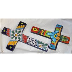 2 MAZATLAN HAND MADE HANGING CROSSES