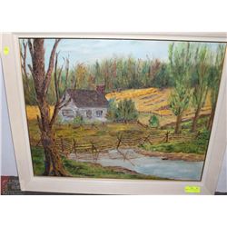 FARMSTEAD OIL PAINTING BY MJ PIPER