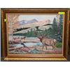 Image 1 : OIL ON CANVAS PAINTING OF ELK  28"X23"