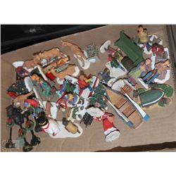 FLAT OF 40 LEMAX CHRISTMAS FIGURINES & ACCESSORIES
