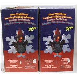PAIR OF NEW WALL/DOOR HANGING INFLATABLE 30"