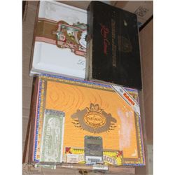 3 CIGAR BOXES AND 1 CIGARETTE BOX