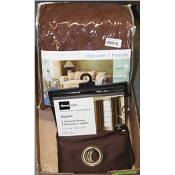 NEW SURE FIT CHAIR SLIP COVER BROWN AND NEW BROWN