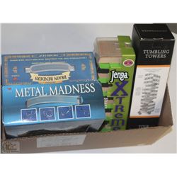 NEW GAMES INCL. BRAIN BENDER WOOD PUZZLES,