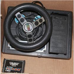 COLECOVISION RACING WHEEL W/ PEDAL & TURBO GAME