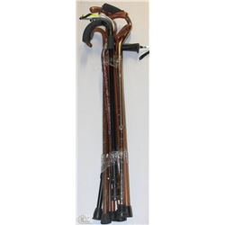 LOT OF 8 ASSORTED CANES INCL WOOD, METAL AND MORE