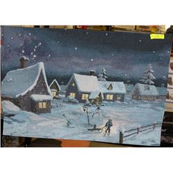 NEW HOLIDAY MEMORIES FIBRE OPTIC TAPESTRY 36"X26"